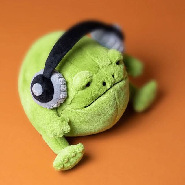Plush Frog Playset with Headphones – 21cm