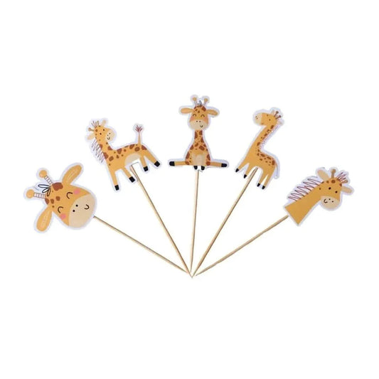Giraffe Cupcake Toppers – Set of 10 Decorative Picks