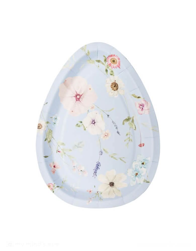 Easter Egg Shaped Salad Plates – 4.5" x 8" Paper Set of 8