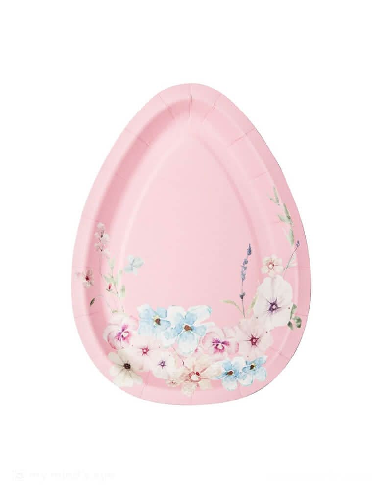 Easter Egg Shaped Salad Plates – 4.5" x 8" Paper Set of 8