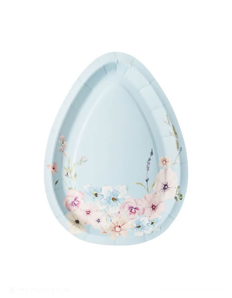 Easter Egg Shaped Salad Plates – 4.5" x 8" Paper Set of 8
