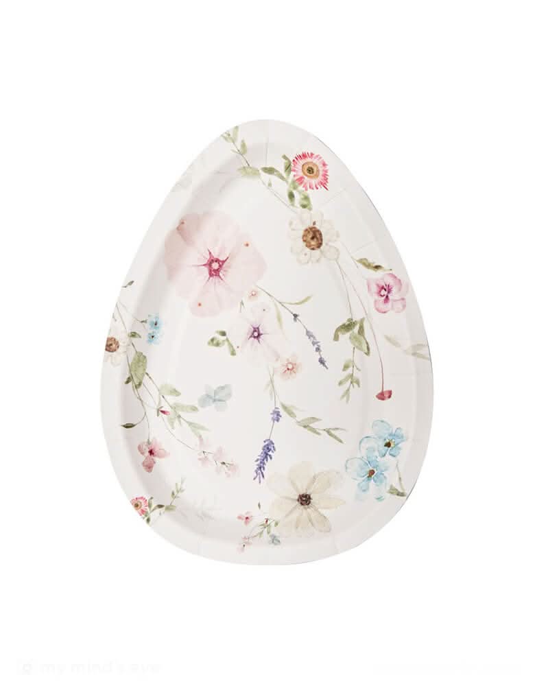 Easter Egg Shaped Salad Plates – 4.5" x 8" Paper Set of 8