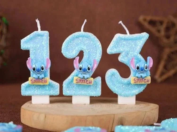 Pink Cartoon Number Candles 0–9 – Birthday Cake Decoration for Children Parties