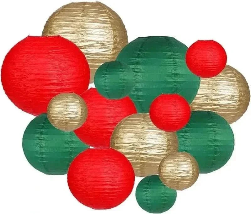 15Pcs Sage Green Paper Lantern Set – Round Hanging Party Decorations