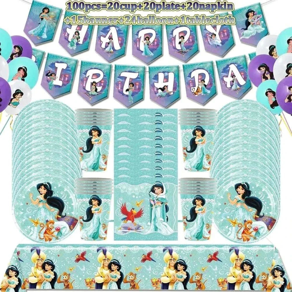 120Pcs Disposable Paper Tableware Set – Cartoon Party Decoration Kit
