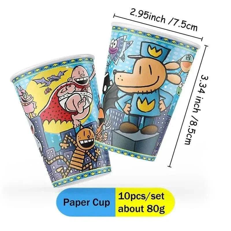 Cartoon Dog Party Tableware Kit – Eco-Friendly Disposable Plates, Cups & Decorations