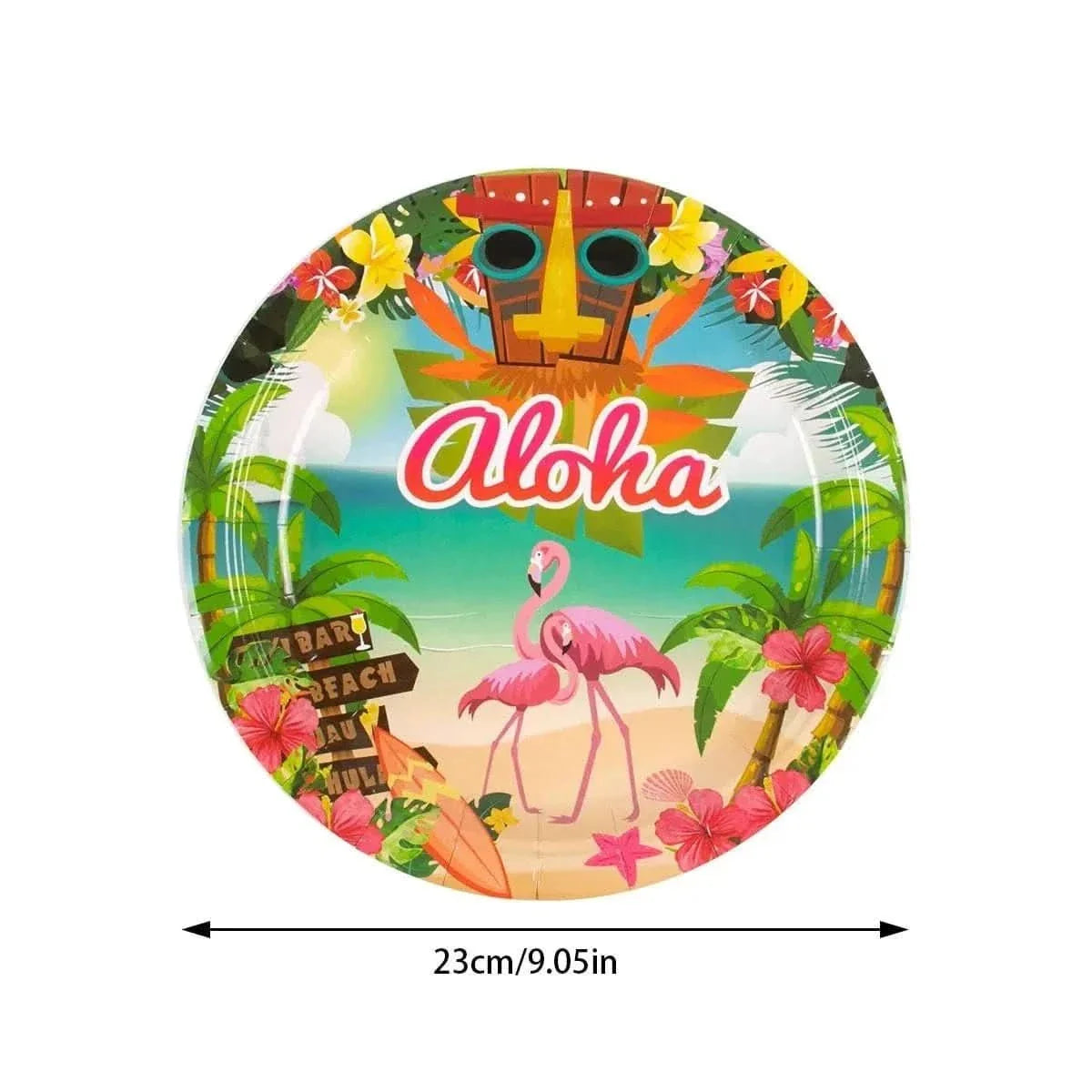 Aloha Luau Party Tableware Set – Tropical Flamingo Plates, Cups & Napkins