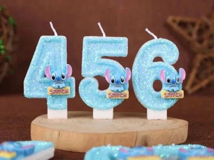 Pink Cartoon Number Candles 0–9 – Birthday Cake Decoration for Children Parties