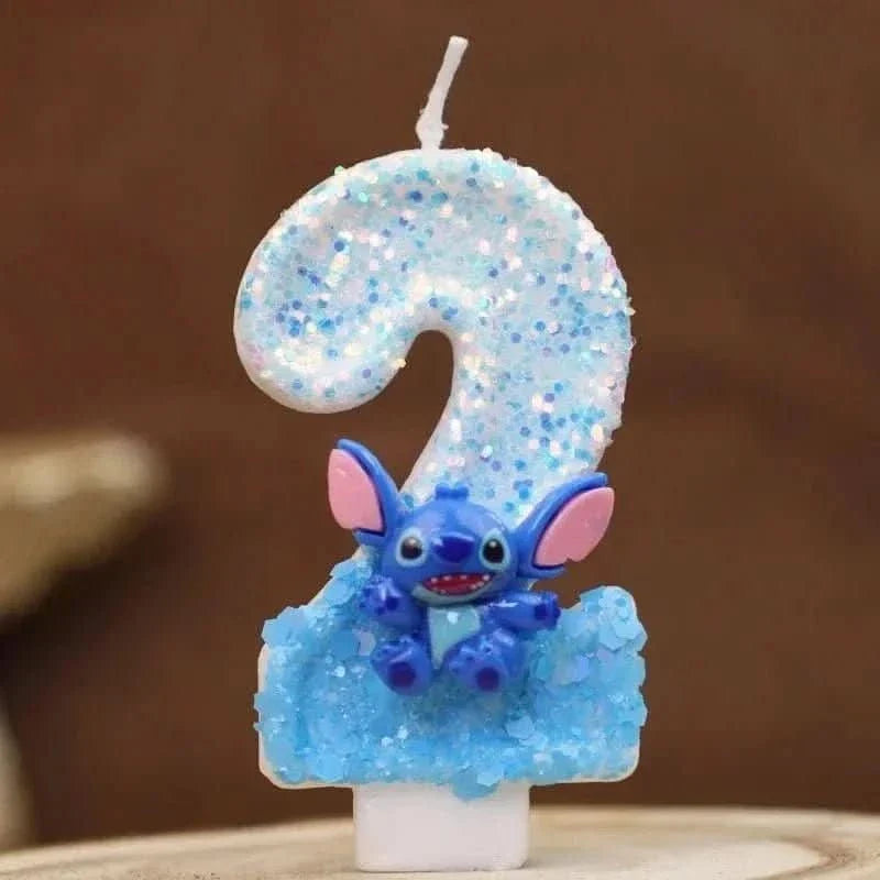 Pink Cartoon Number Candles 0–9 – Birthday Cake Decoration for Children Parties