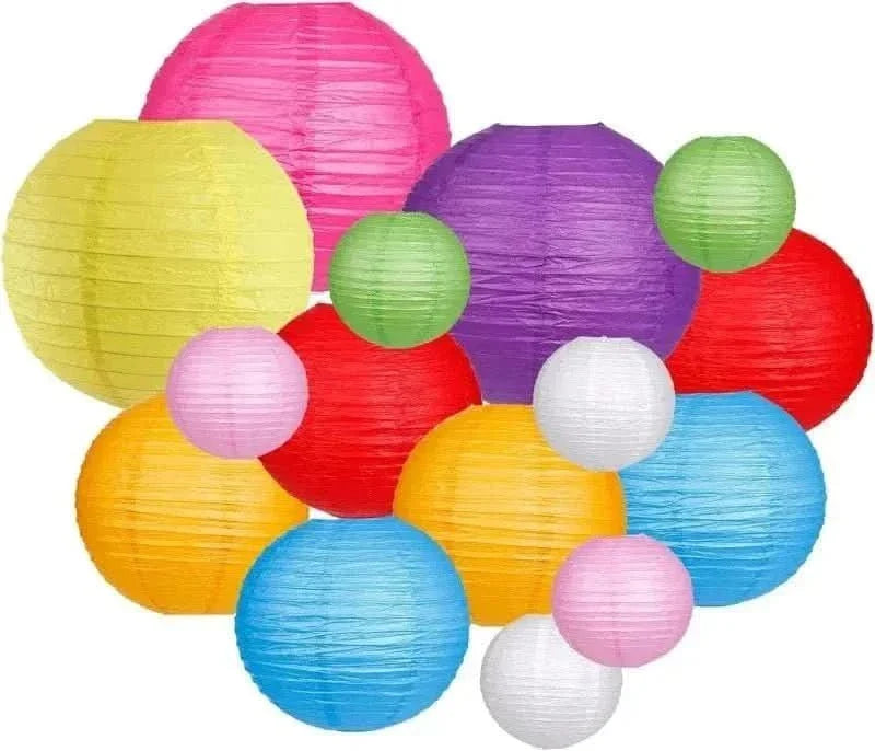 15Pcs Sage Green Paper Lantern Set – Round Hanging Party Decorations