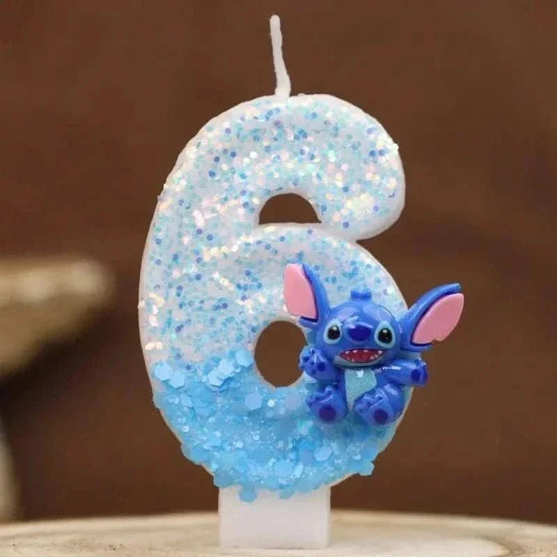 Pink Cartoon Number Candles 0–9 – Birthday Cake Decoration for Children Parties