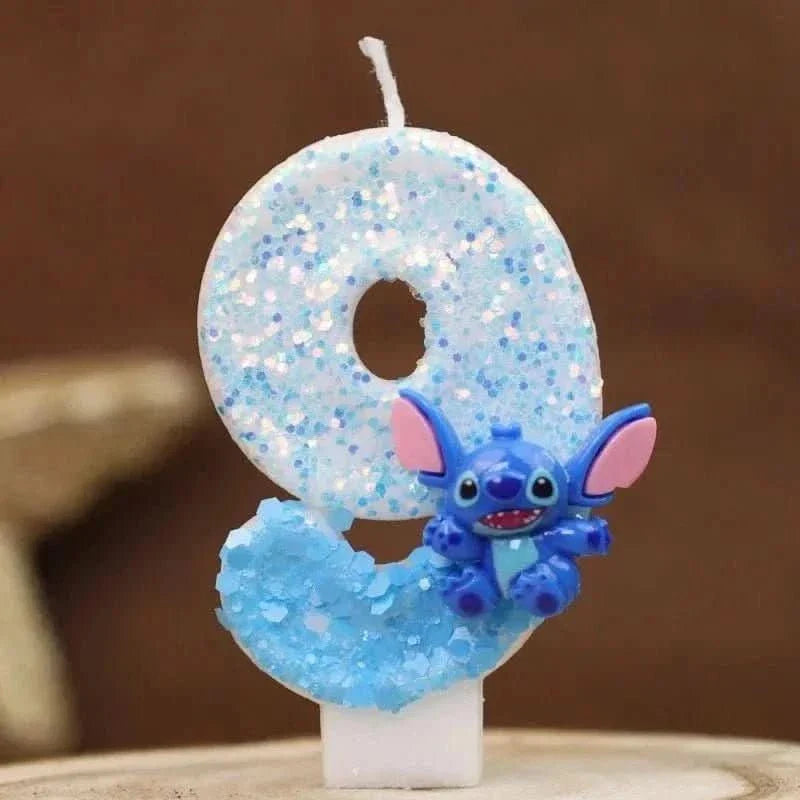 Pink Cartoon Number Candles 0–9 – Birthday Cake Decoration for Children Parties