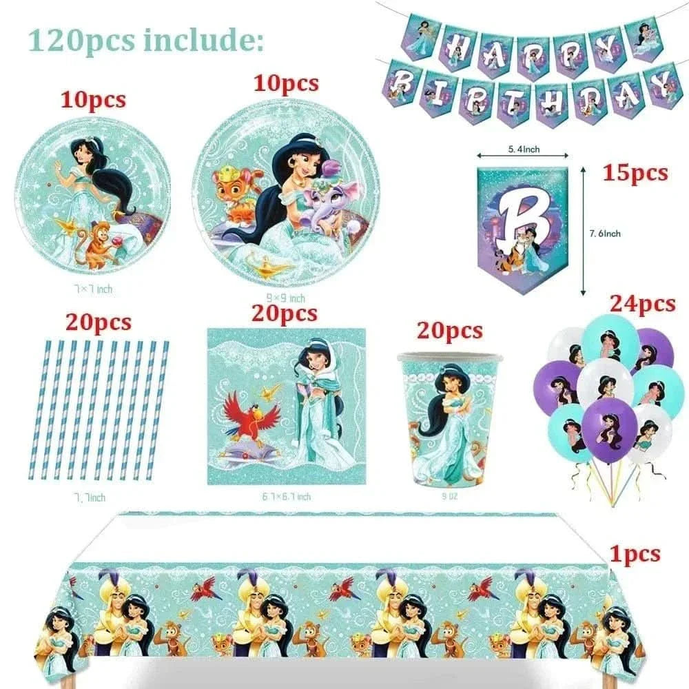 120Pcs Disposable Paper Tableware Set – Cartoon Party Decoration Kit