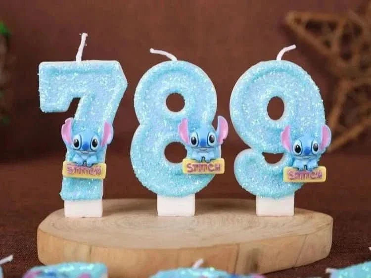 Pink Cartoon Number Candles 0–9 – Birthday Cake Decoration for Children Parties