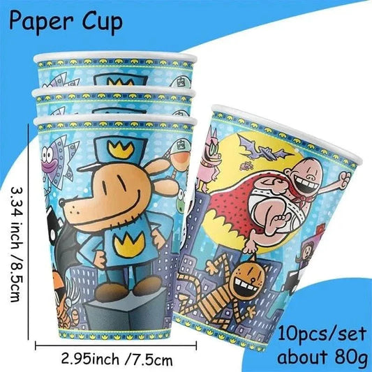 Cartoon Dog Party Tableware Kit – Eco-Friendly Disposable Plates, Cups & Decorations