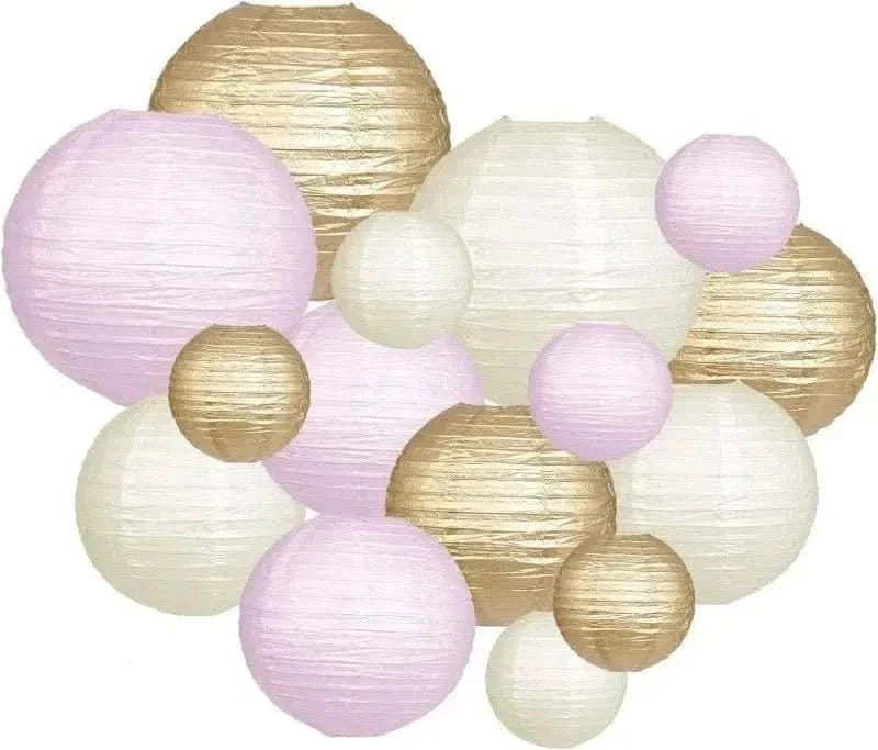 15Pcs Sage Green Paper Lantern Set – Round Hanging Party Decorations