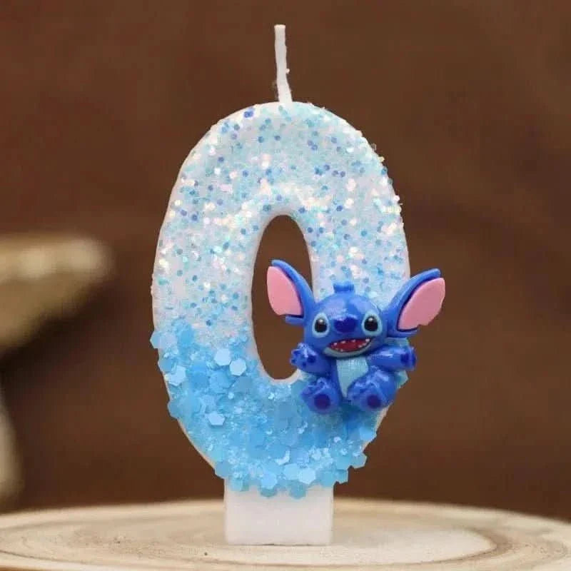 Pink Cartoon Number Candles 0–9 – Birthday Cake Decoration for Children Parties