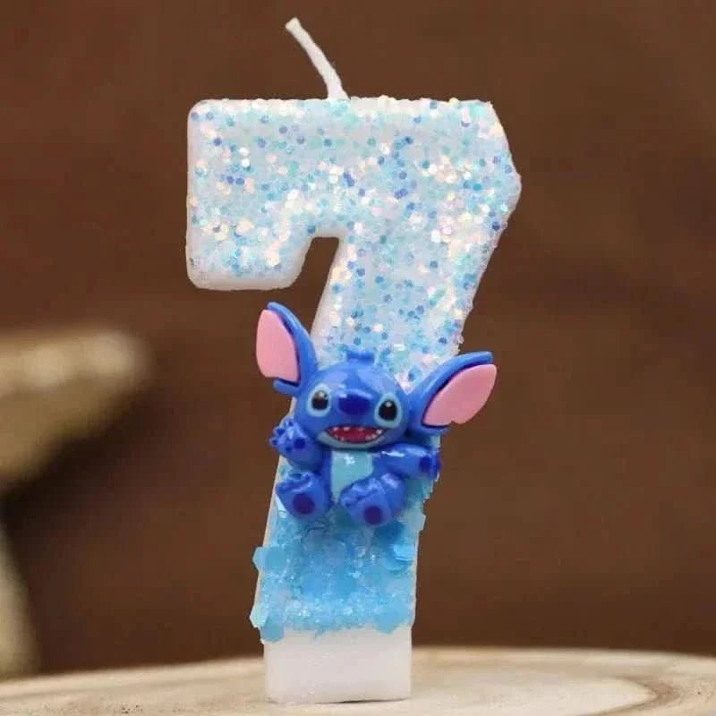 Pink Cartoon Number Candles 0–9 – Birthday Cake Decoration for Children Parties