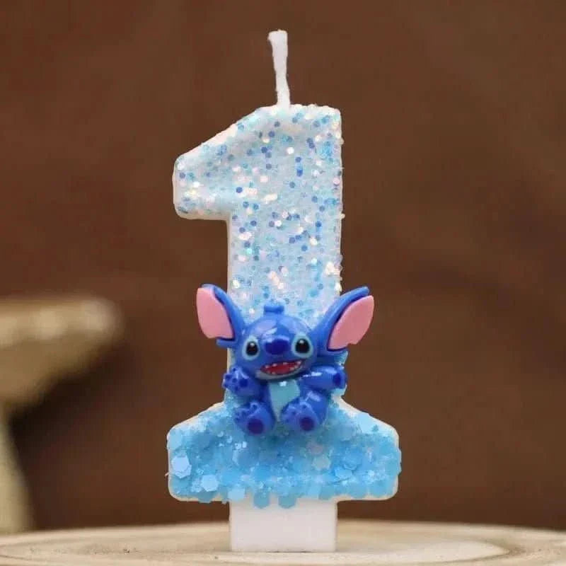 Pink Cartoon Number Candles 0–9 – Birthday Cake Decoration for Children Parties