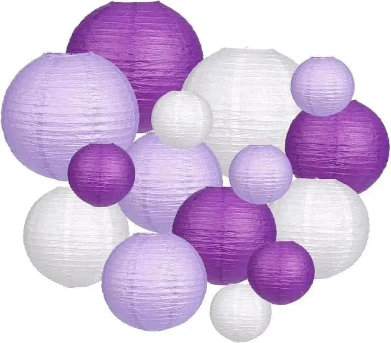 15Pcs Sage Green Paper Lantern Set – Round Hanging Party Decorations
