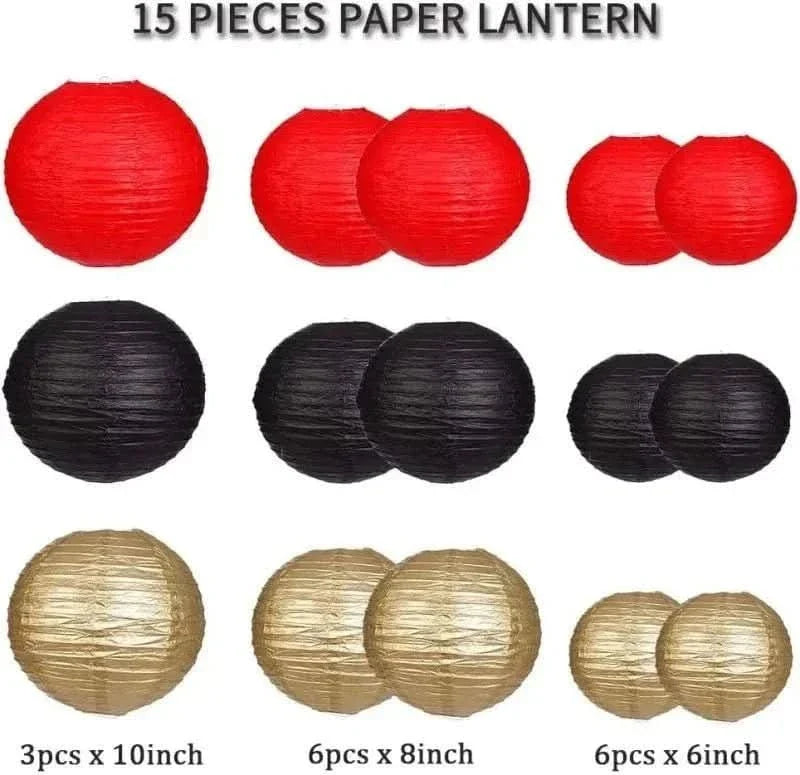 15Pcs Sage Green Paper Lantern Set – Round Hanging Party Decorations