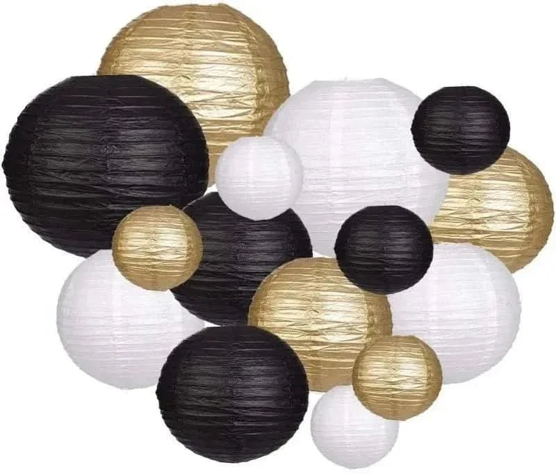 15Pcs Sage Green Paper Lantern Set – Round Hanging Party Decorations