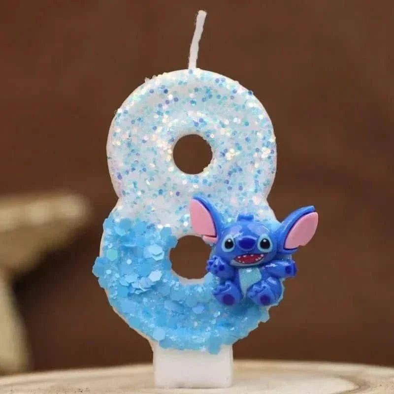 Pink Cartoon Number Candles 0–9 – Birthday Cake Decoration for Children Parties