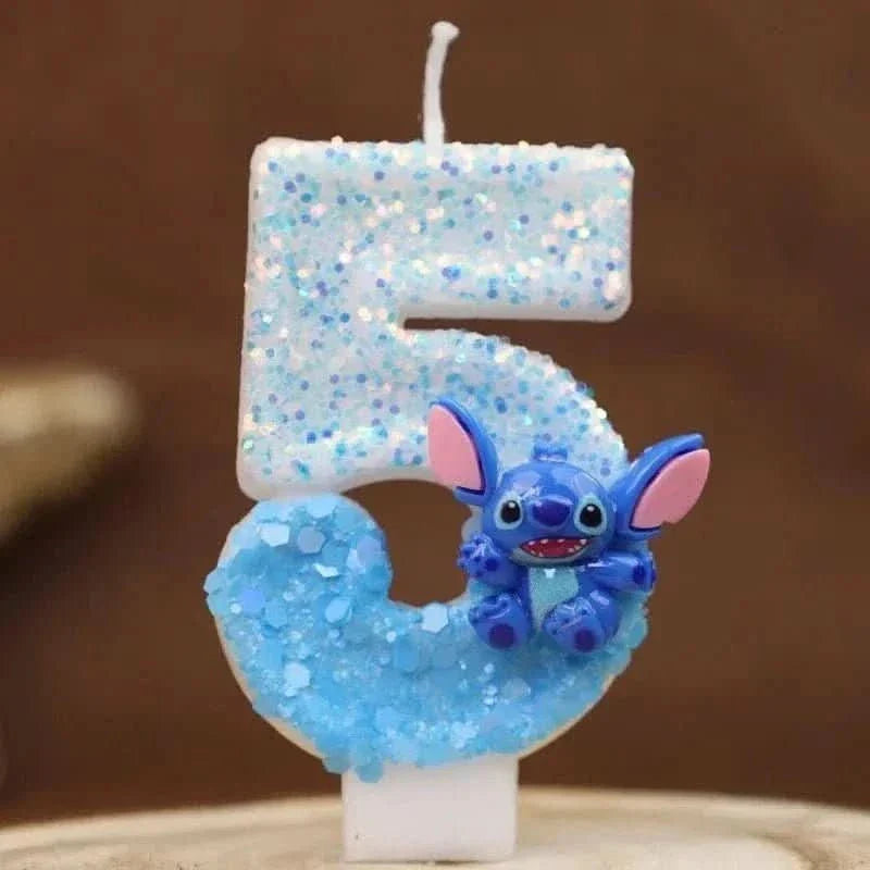 Pink Cartoon Number Candles 0–9 – Birthday Cake Decoration for Children Parties