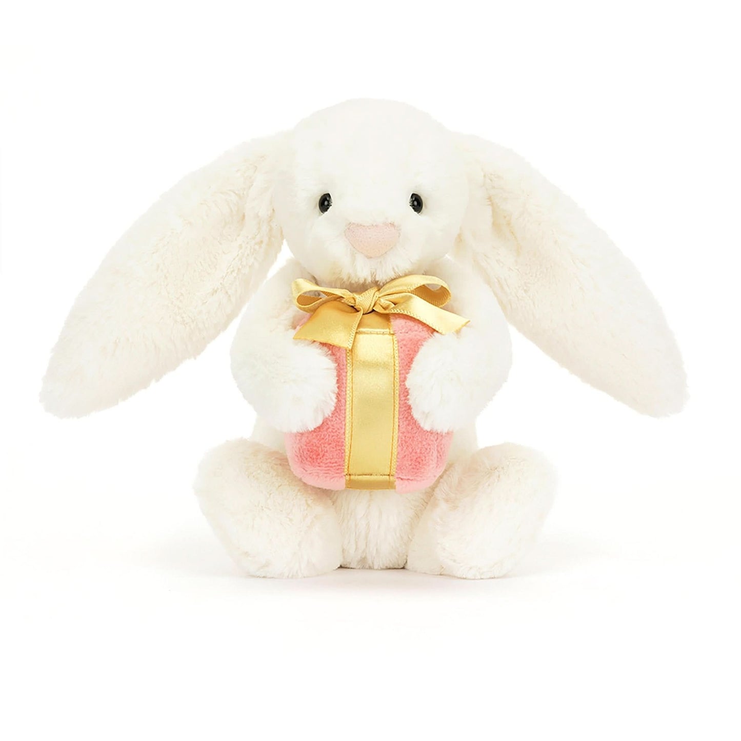 Bashful Cream Bunny with Present – 18cm