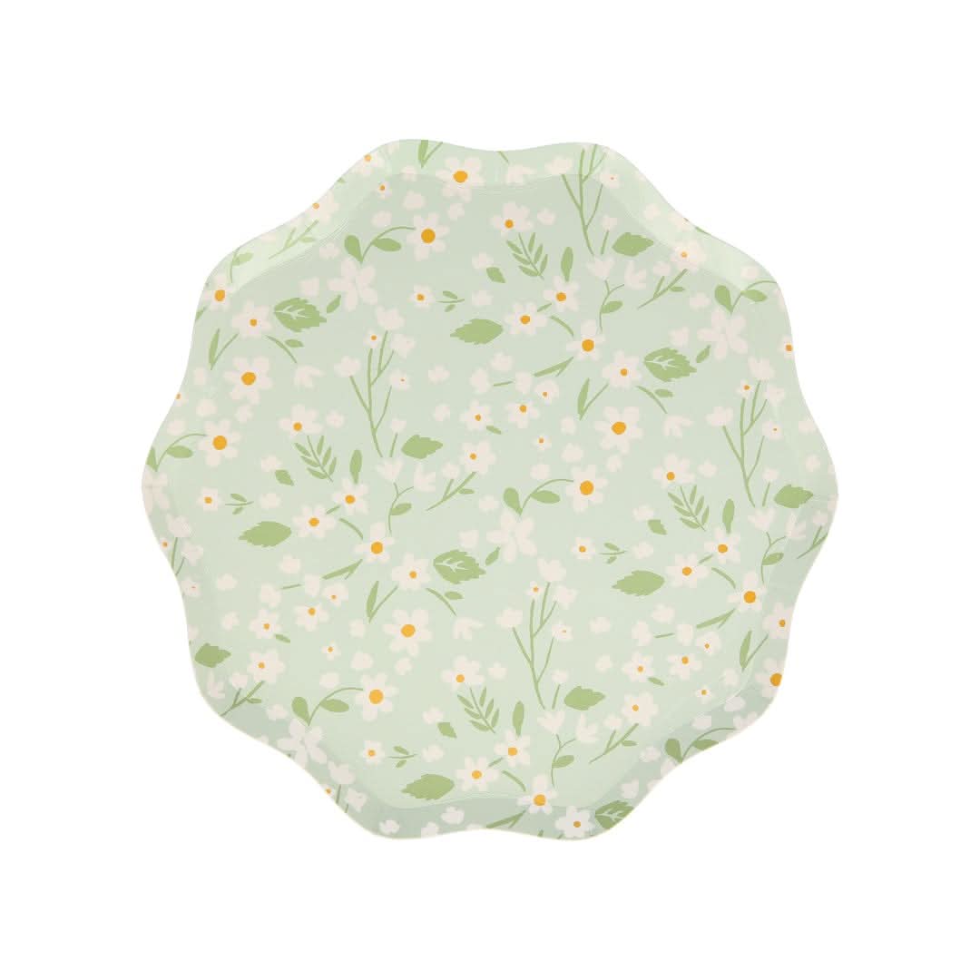 Ditsy Floral Paper Side Plates – 8.5" Party Set of 12 (4 Colors)