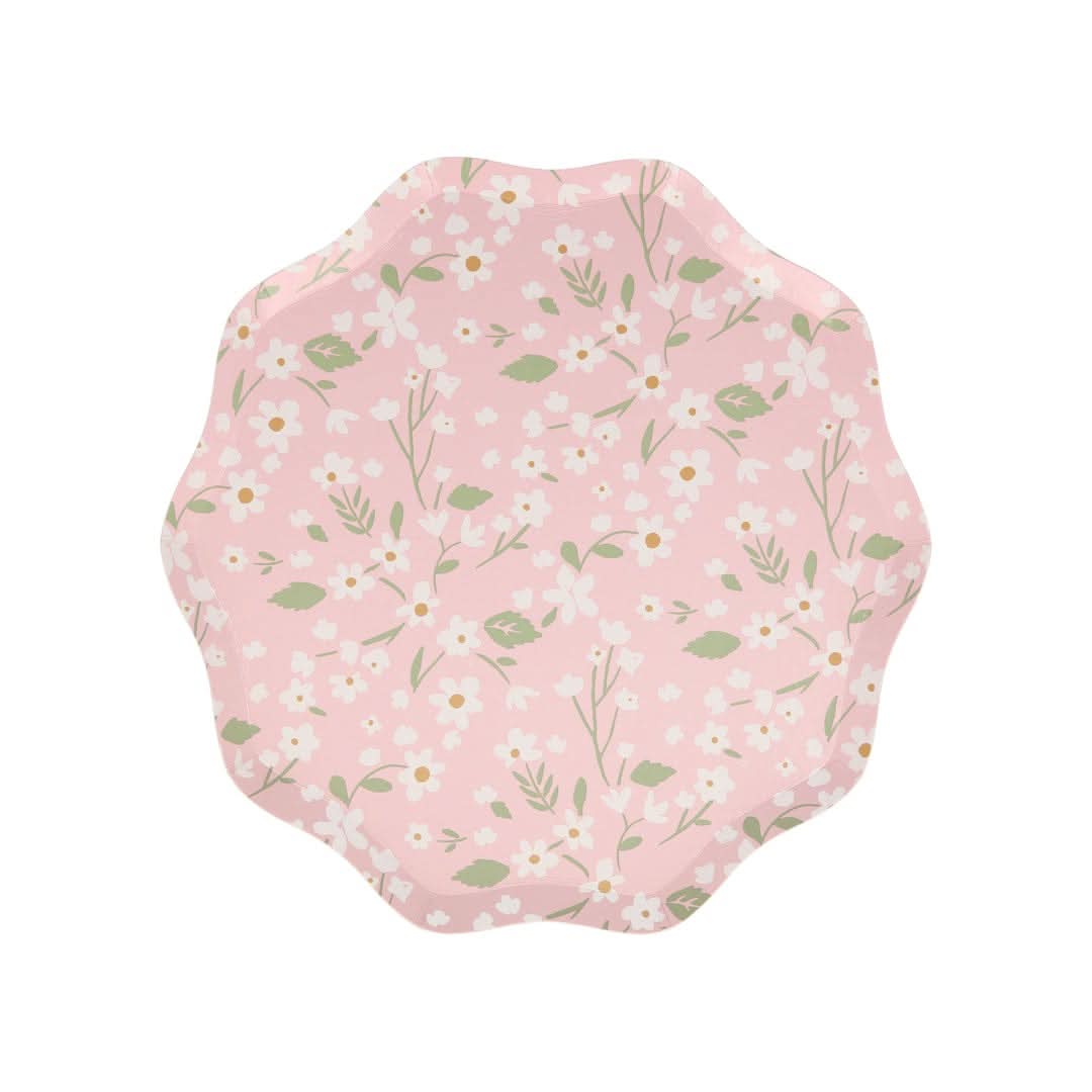 Ditsy Floral Paper Side Plates – 8.5" Party Set of 12 (4 Colors)