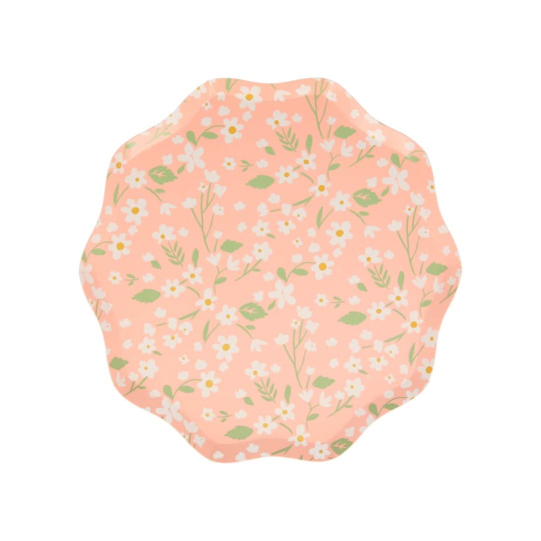 Ditsy Floral Paper Side Plates – 8.5" Party Set of 12 (4 Colors)